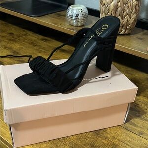 Black Strappy Heeled Sandals